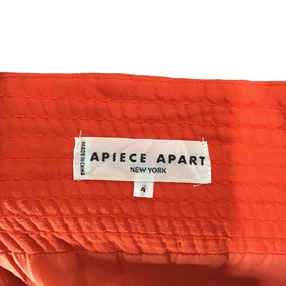 Apiece Apart Boho Red Cotton Cropped Off The Shoulder Ruffle Sleeve Blou… - Picture 2 of 9